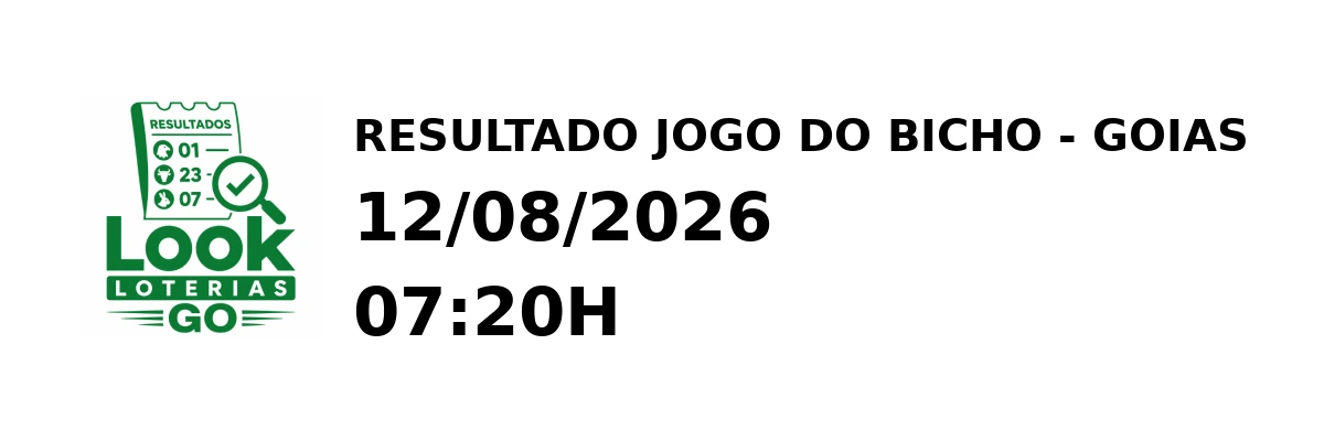 Resultado Goias - Resultado do Jogo do Bicho 12/08/2026 07:20H